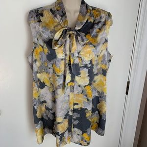 Lafayette 148 silk blouse with neck tie